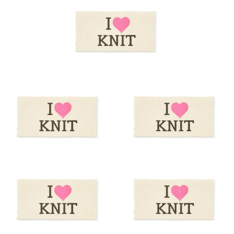 Étiquette LindeHobby I Love Knit (4 cm x 2 cm)