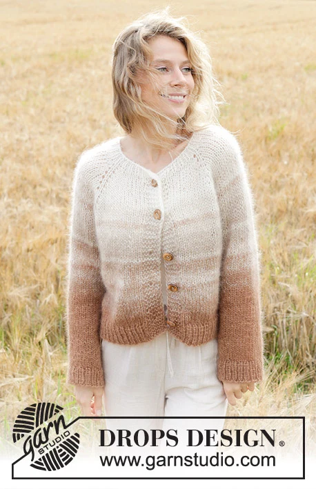 249-2 Falling Sand Cardigan by DROPS Design