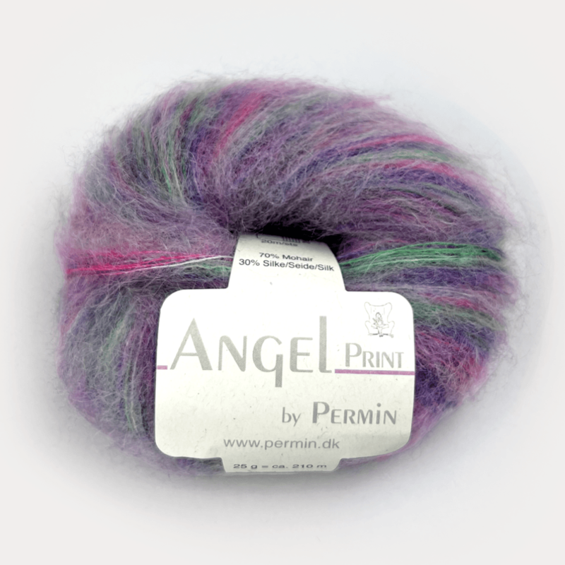 Permin Angel print 65 Violet/Rose/Vert