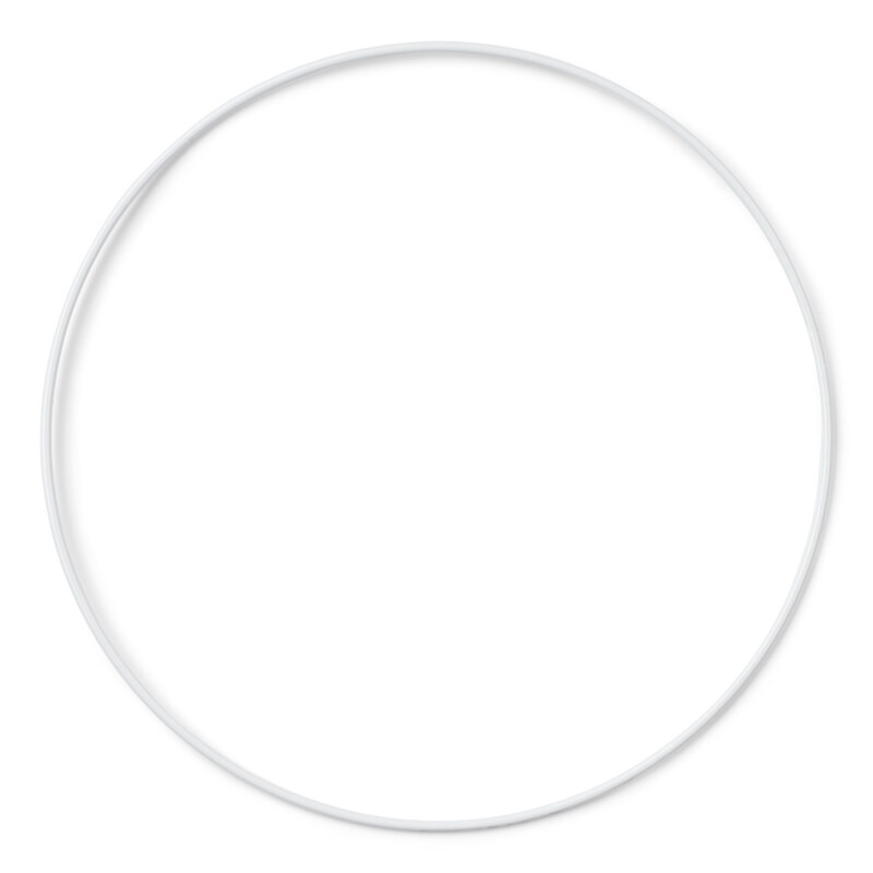 HobbyArts Anneau en métal pour mobile et attrape-rêves, Blanc, 1 pc 20 cm