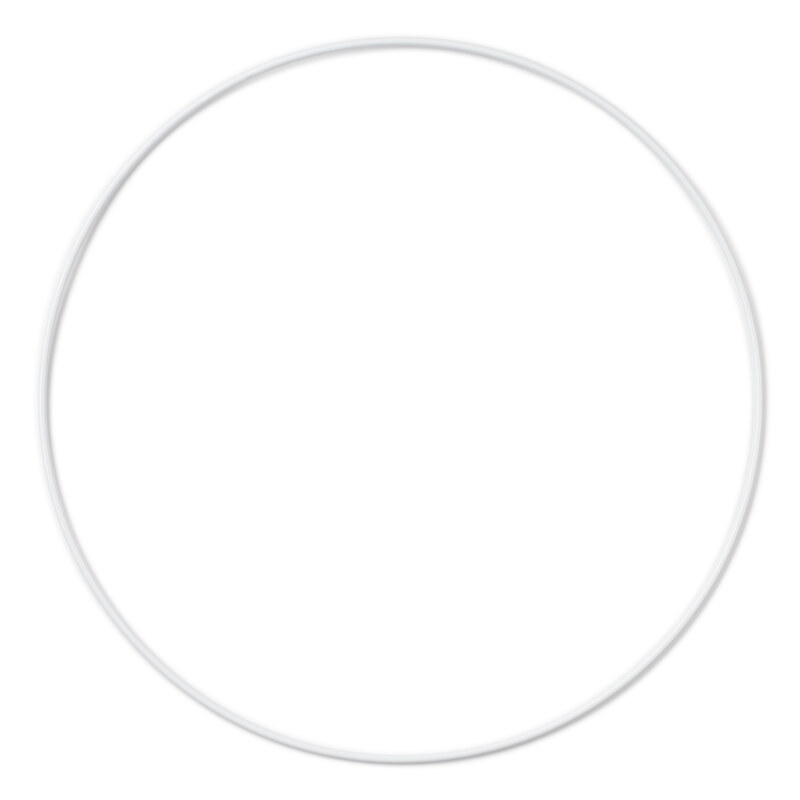 HobbyArts Anneau en métal pour mobile et attrape-rêves, Blanc, 1 pc 25 cm