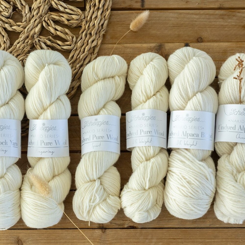 Scheepjes Nakid Series Undyed Pure Wool 100g