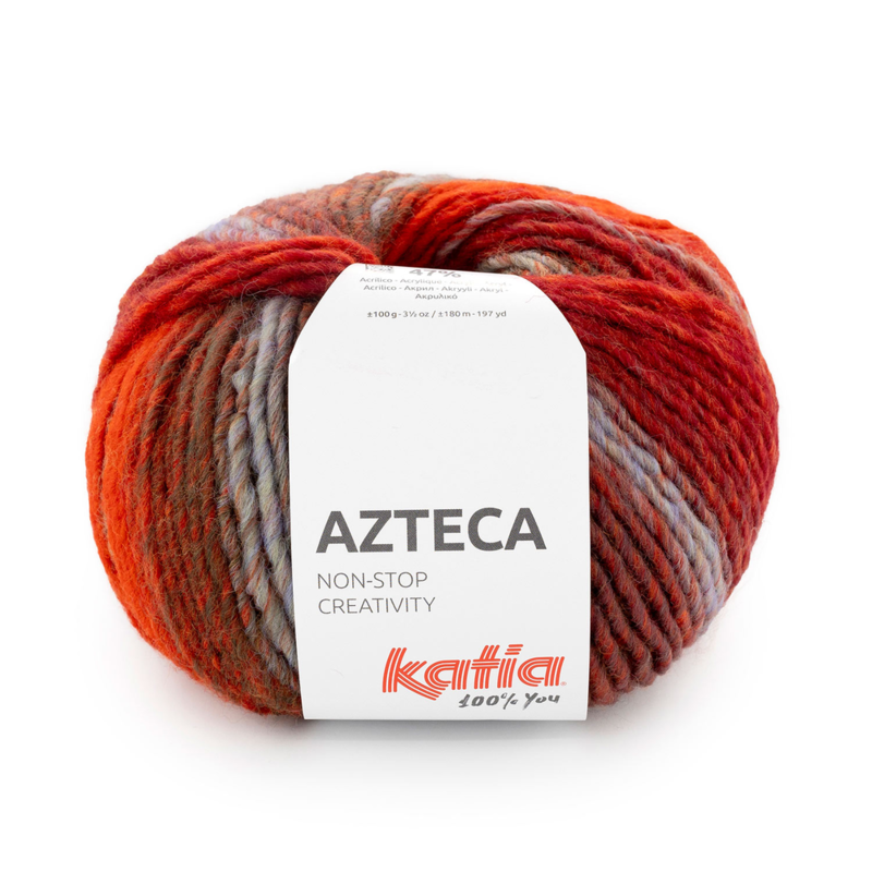 Katia Azteca 97 Rouge-orange-kaki