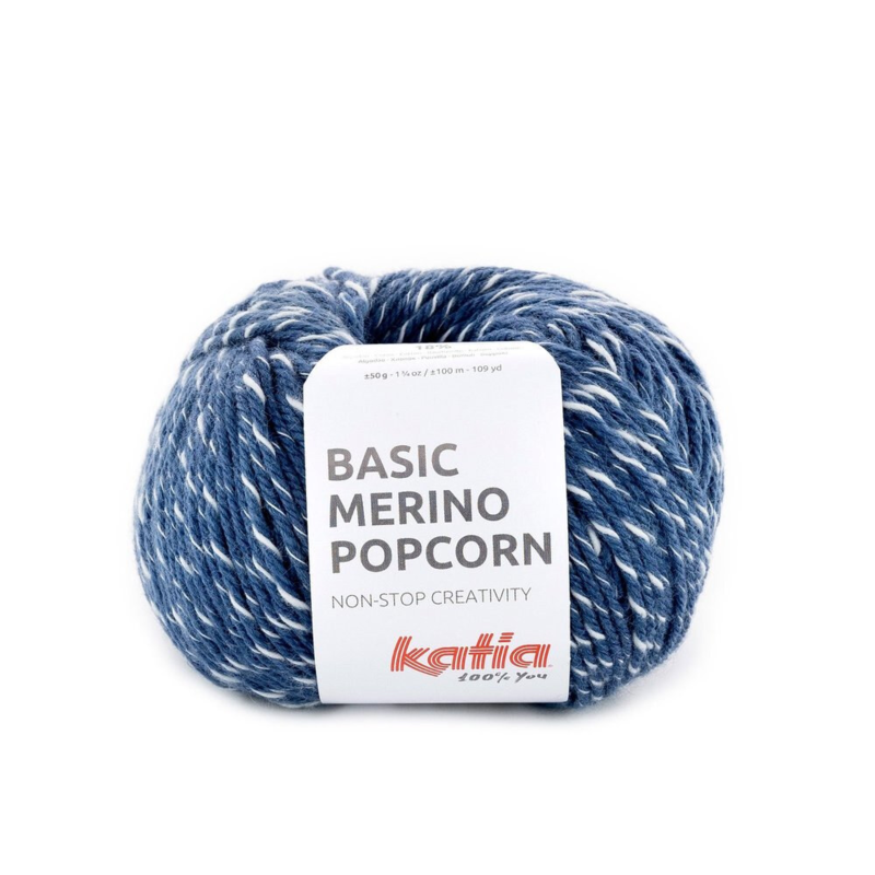 Katia Basic Merino Popcorn 101 Jean-blanc