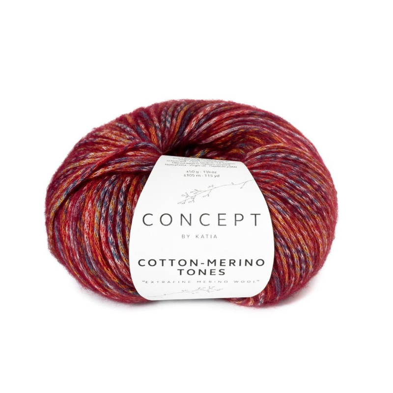 Katia Concept Cotton-Merino Tones 303 Pétrole-ocre-bordeaux