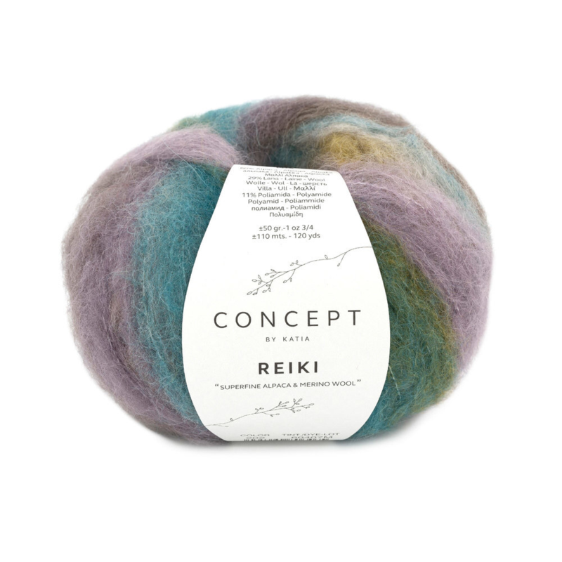 Katia Concept Reiki 202 Bleu vert-Lilas clair-Beige-Ocre