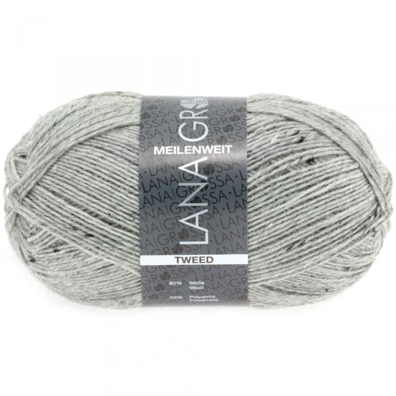 Lana Grossa Meilenweit 100 Tweed 110 Gris chiné