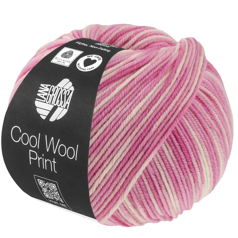Lana Grossa Cool Wool Print 842 Rose/Fuchsia/Écru