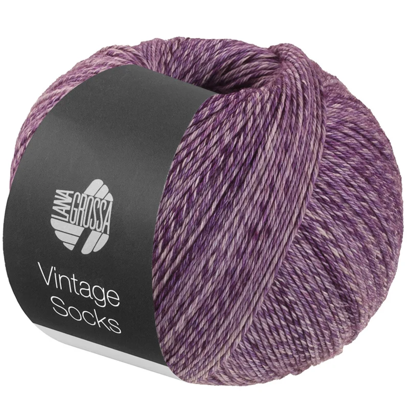 Lana Grossa Vintage Socks 1021 Violet foncé/prune chiné