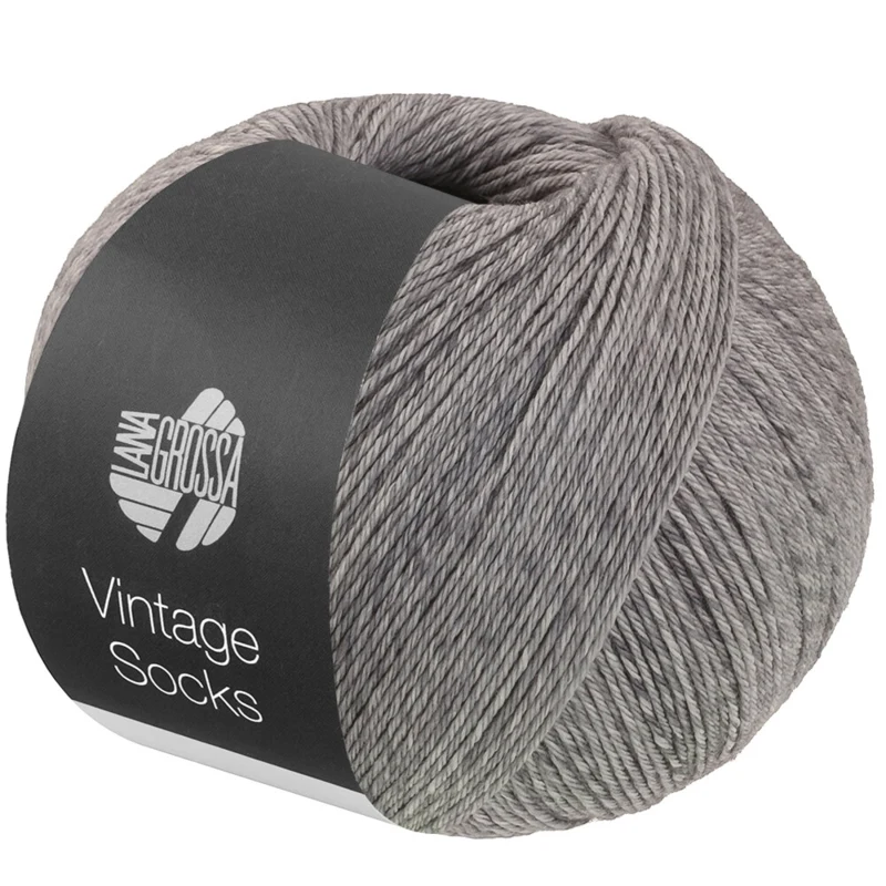Lana Grossa Vintage Socks 1020 Gris clair/gris foncé chiné