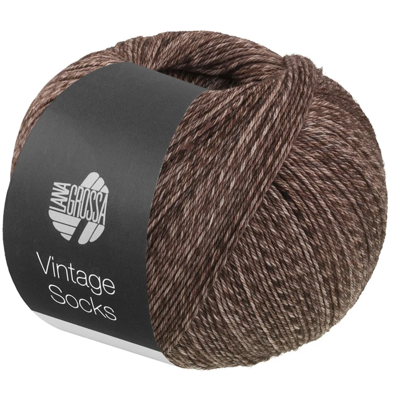Lana Grossa Vintage Socks 1024 Brun gris/moka chiné
