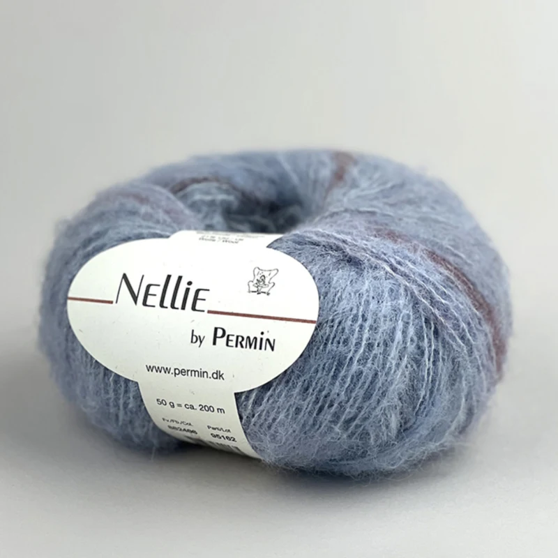 Permin Nellie 12 Bleu clair/rose/bordeaux