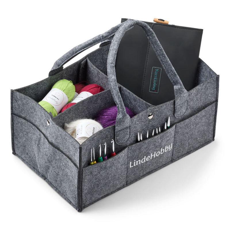 LindeHobby Panier en Feutre avec Boutons-Pression