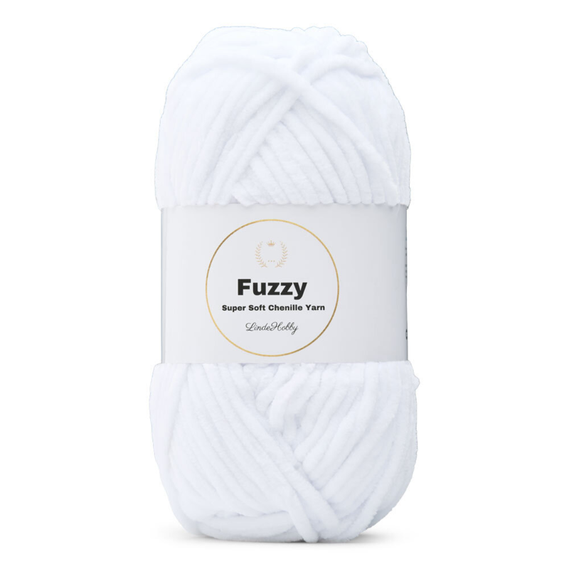 LindeHobby Fuzzy Chenille 01 Blanc