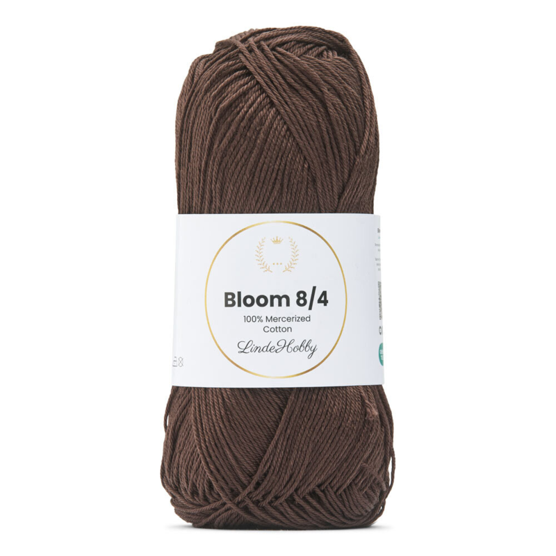 LindeHobby Bloom 8/4 Mercerized Cotton 08 Brun foncé