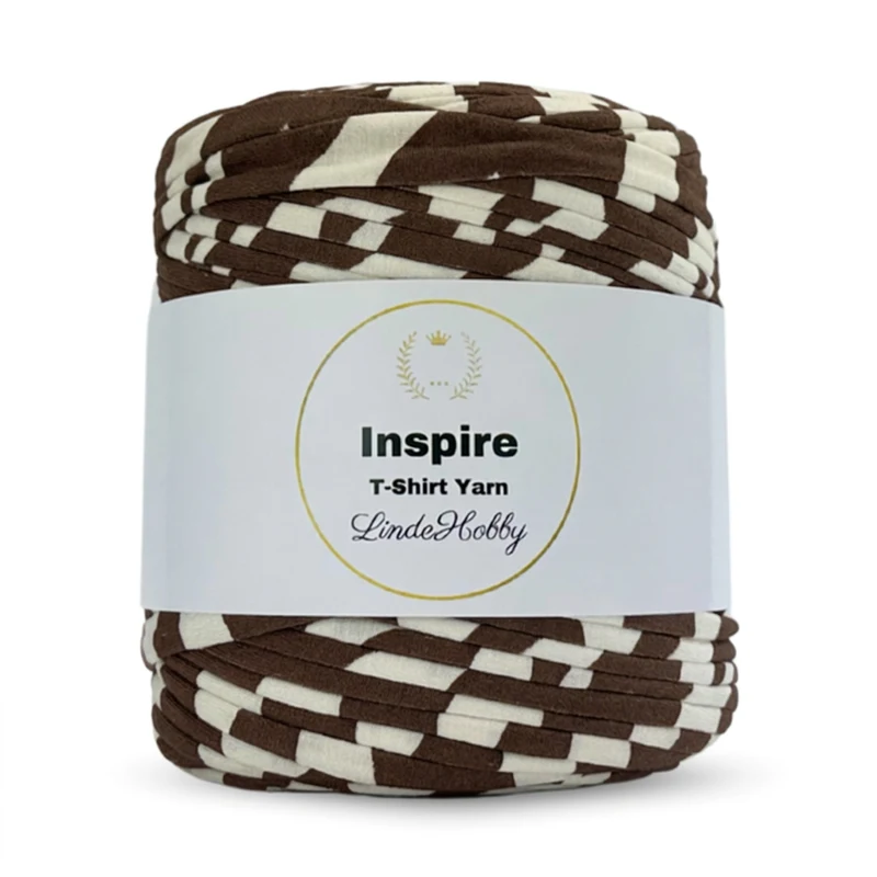 LindeHobby Inspire Print 50 Blanc cassé avec larges rayures brun foncé