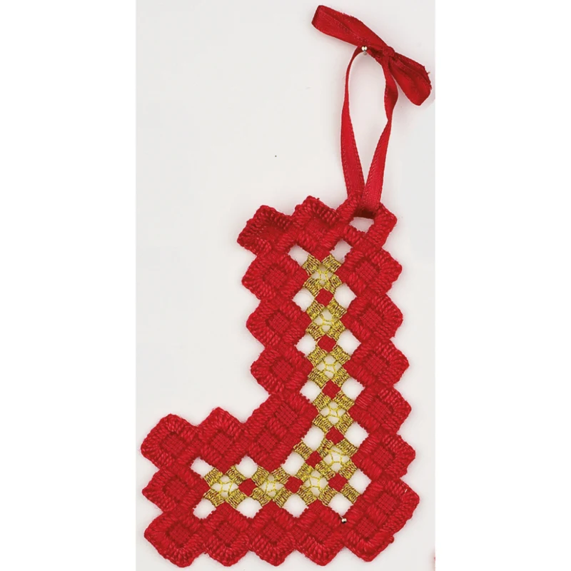 Hardanger de Noël Rouge 9 x 9 cm