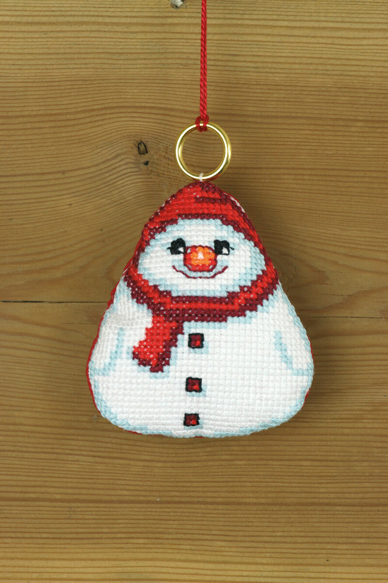 Kit de broderie Bonhomme de neige 8 x 8 cm