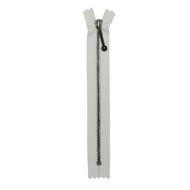 YKK Fermeture Éclair Laiton Antique 4 mm 17 cm 841 Écru