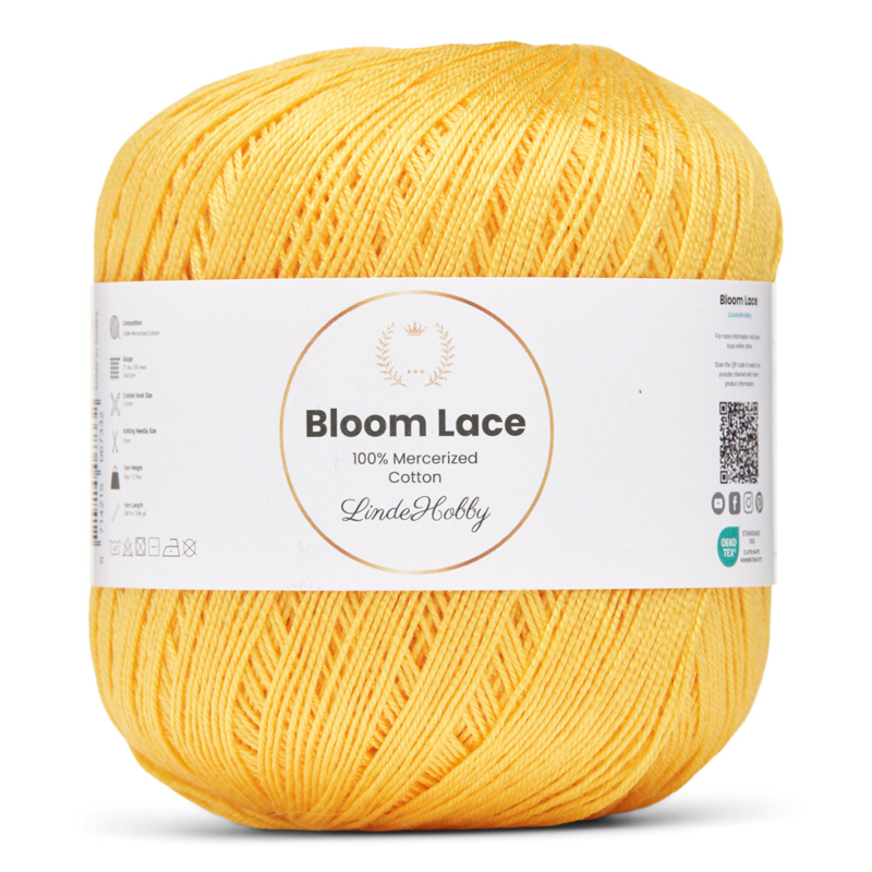 LindeHobby Bloom Lace Mercerized Cotton 22 Jaune