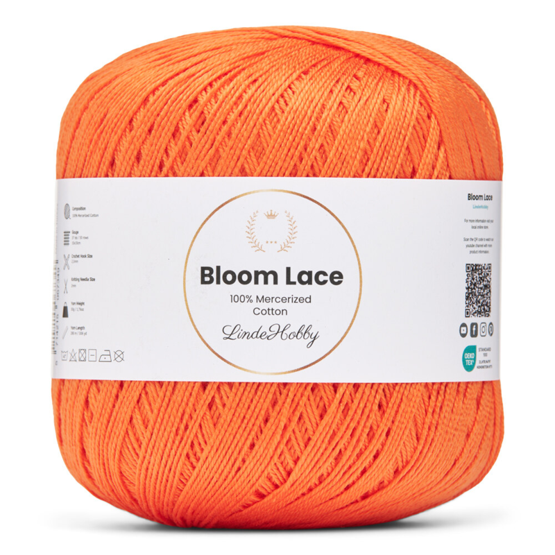 LindeHobby Bloom Lace Mercerized Cotton 23 Orange