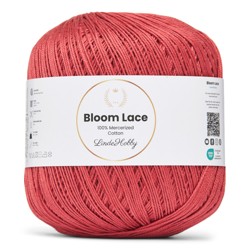 LindeHobby Bloom Lace Mercerized Cotton 24 Bois de rose