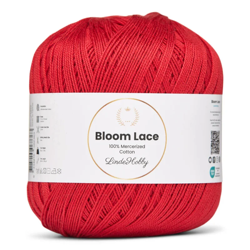 LindeHobby Bloom Lace Mercerized Cotton 25 Rouge