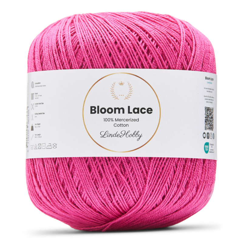 LindeHobby Bloom Lace Mercerized Cotton 34 Fuchsia