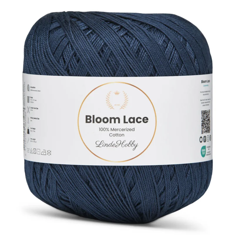 LindeHobby Bloom Lace Mercerized Cotton 17 Bleu marine