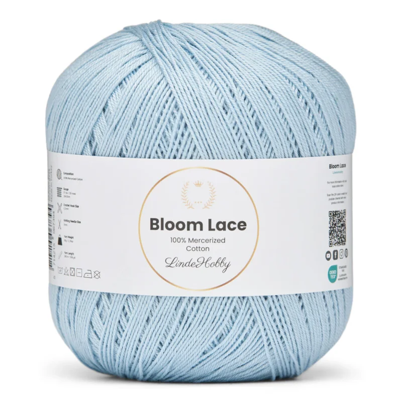 LindeHobby Bloom Lace Mercerized Cotton 28 Bleu bébé