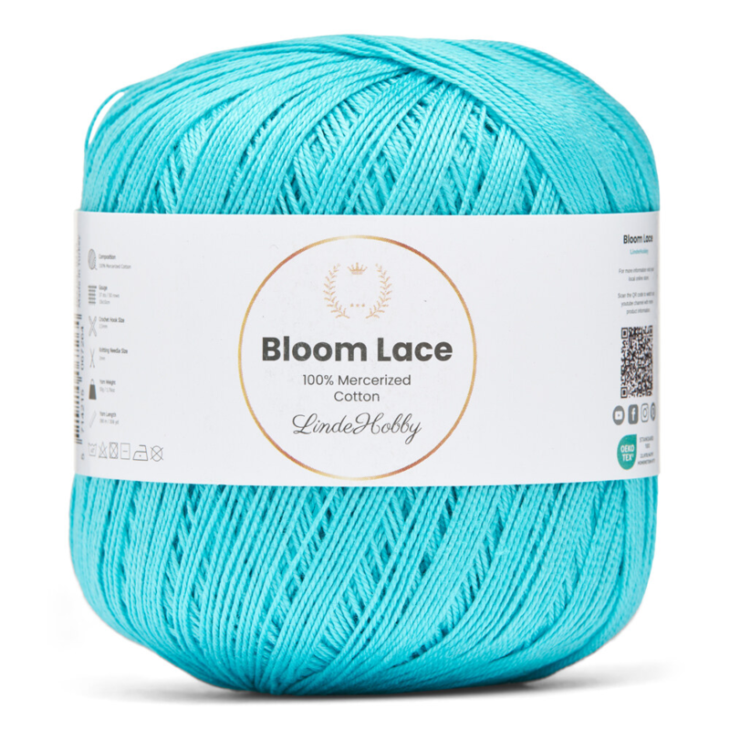 LindeHobby Bloom Lace Mercerized Cotton 15 Turquoise