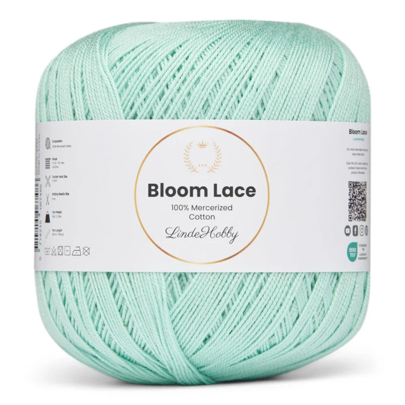 LindeHobby Bloom Lace Mercerized Cotton 37 Menthe pastel