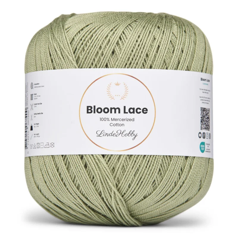 LindeHobby Bloom Lace Mercerized Cotton 29 Vert sauge