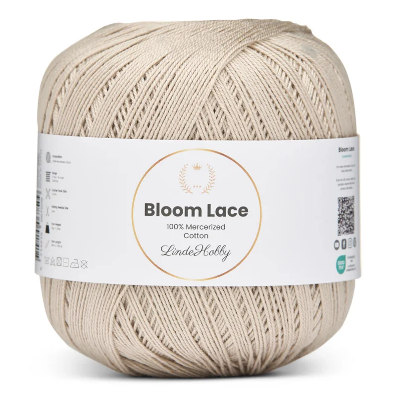 LindeHobby Bloom Lace Mercerized Cotton 39 Gris perle