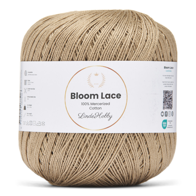 LindeHobby Bloom Lace Mercerized Cotton 40 Latte