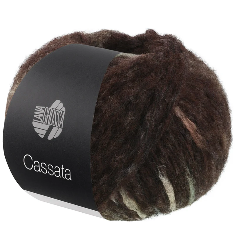 Lana Grossa Cassata 19 Brun foncé/beige sable/nougat/gris vert