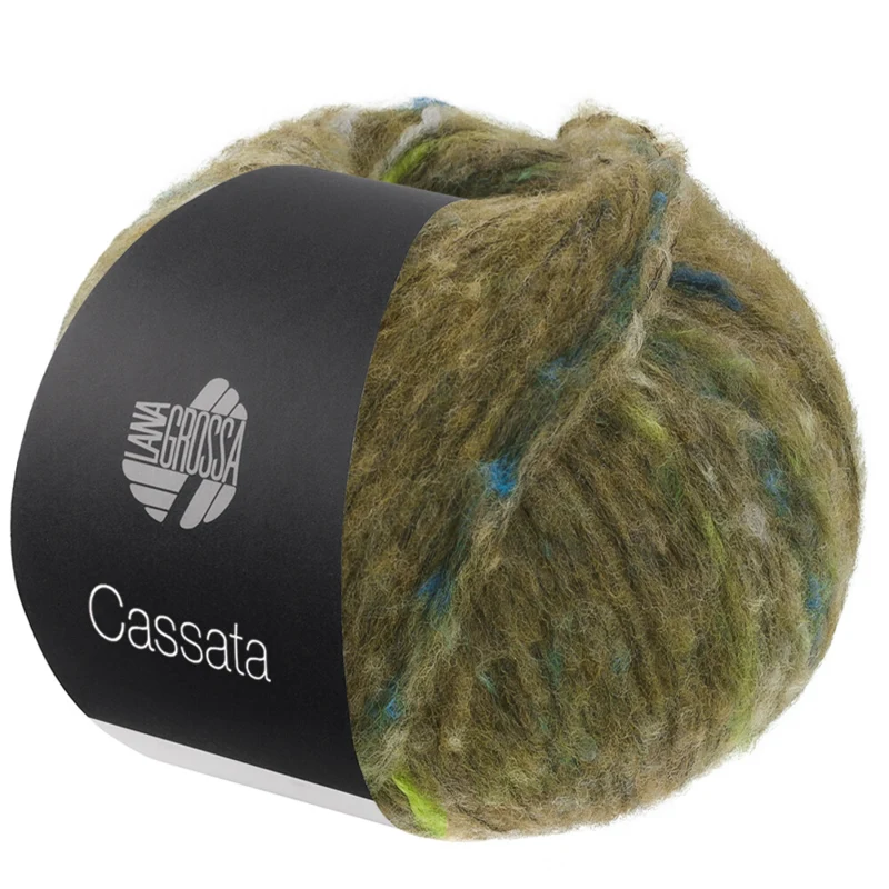 Lana Grossa Cassata 18 Olive/blanc/vert de mai/gris clair/bleu gris