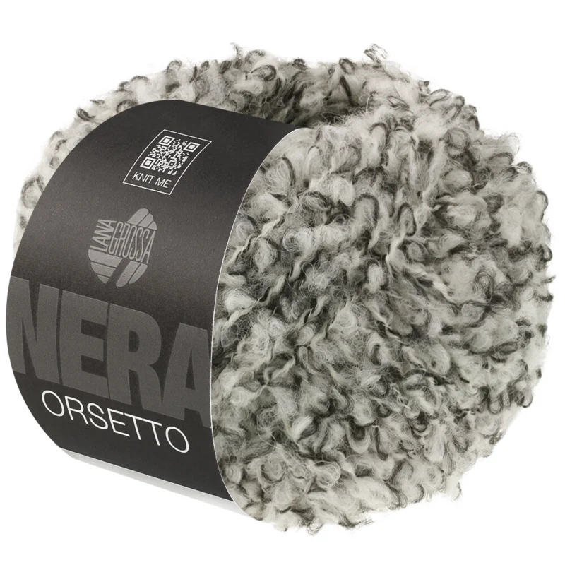 Lana Grossa Orsetto 105 Noir/Blanc brut