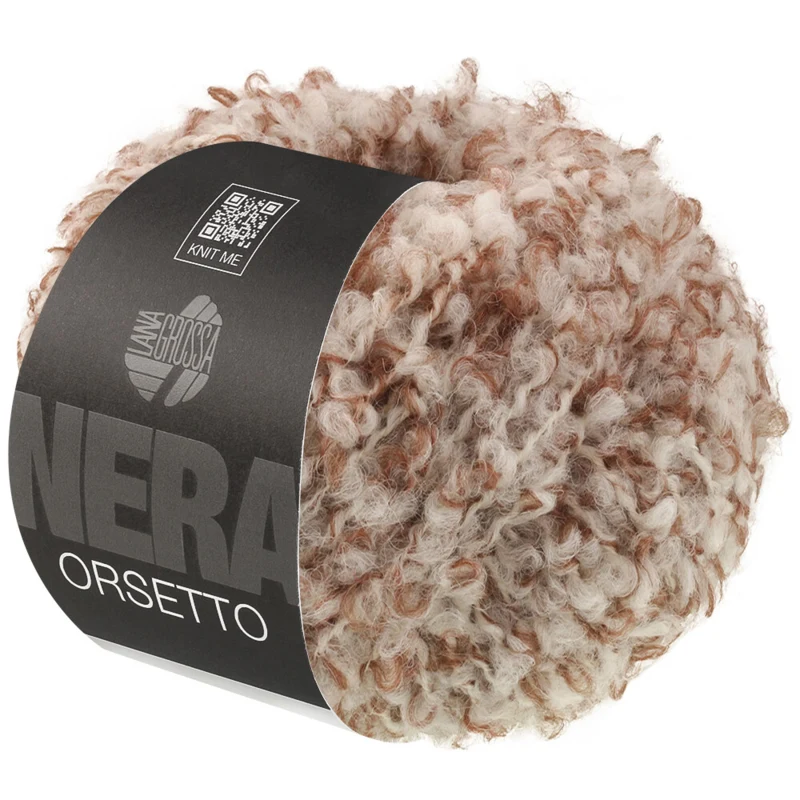 Lana Grossa Orsetto 104 Brun/Blanc brut