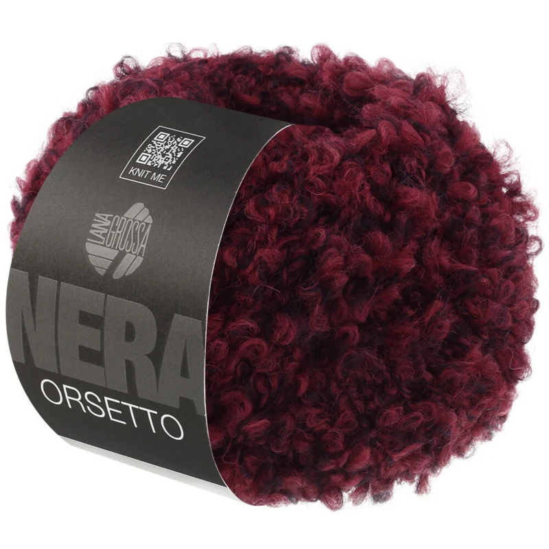Lana Grossa Orsetto 102 Bordeaux/Noir