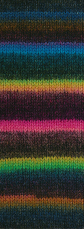Lana Grossa Bomba 01 Gris foncé/mûre/orange/jaune-/vert foncé/bleu