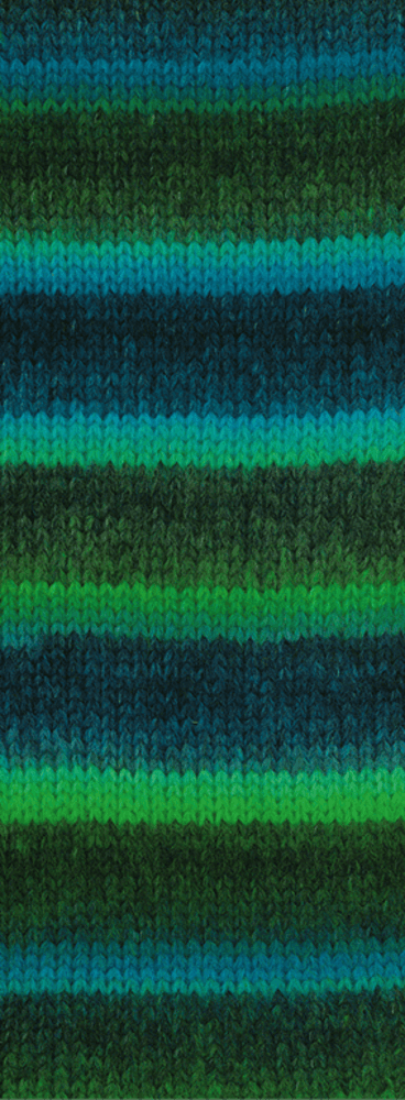 Lana Grossa Bomba 05 Pétrole foncé/vert pétrole/bleu/violet/bleu nuit/vert