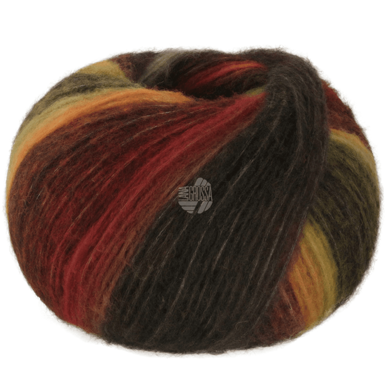 Lana Grossa Bomba 08 Brique-/gris rouge/brun gris/anthracite/gris foncé/olive/vert gris