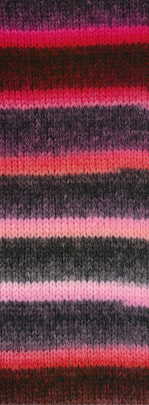 Lana Grossa Bomba 02 Rose/fuchsia/corail/mûre/gris rouge/rose gris/gris foncé