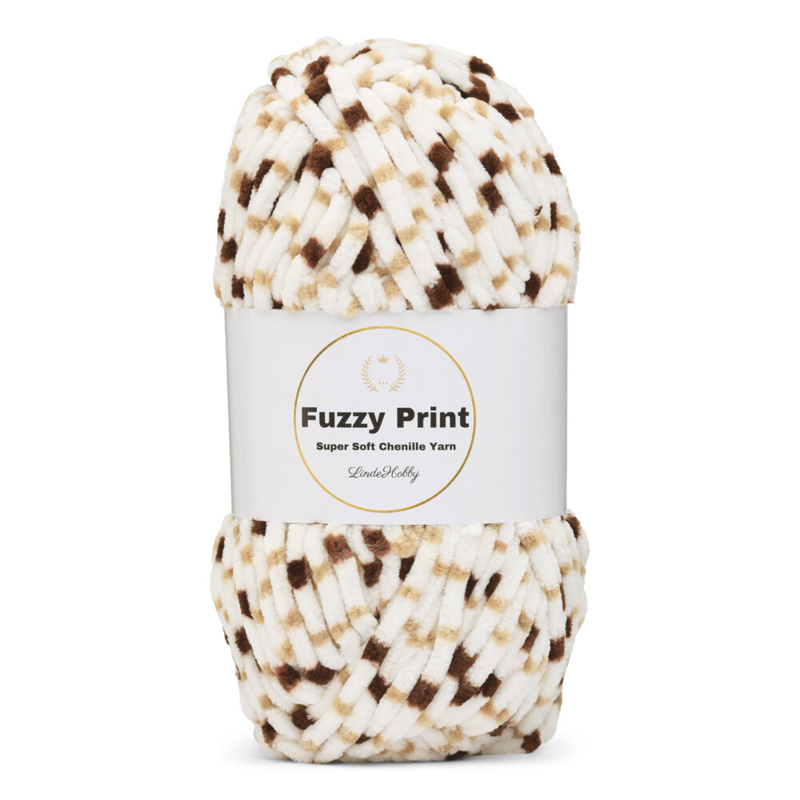 LindeHobby Fuzzy Chenille Print 02 Café du matin