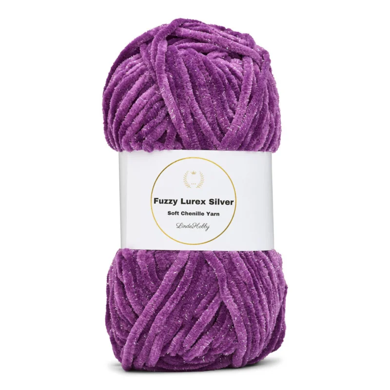 LindeHobby Fuzzy Chenille Silver Lurex 40 Violet