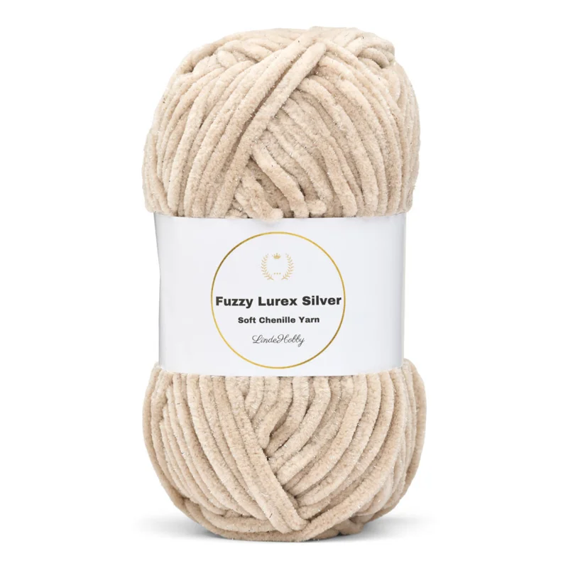 LindeHobby Fuzzy Chenille Silver Lurex 43 Avoine