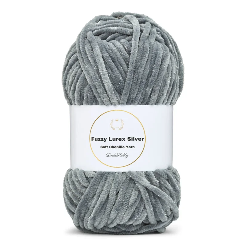 LindeHobby Fuzzy Chenille Silver Lurex 05 Gris foncé