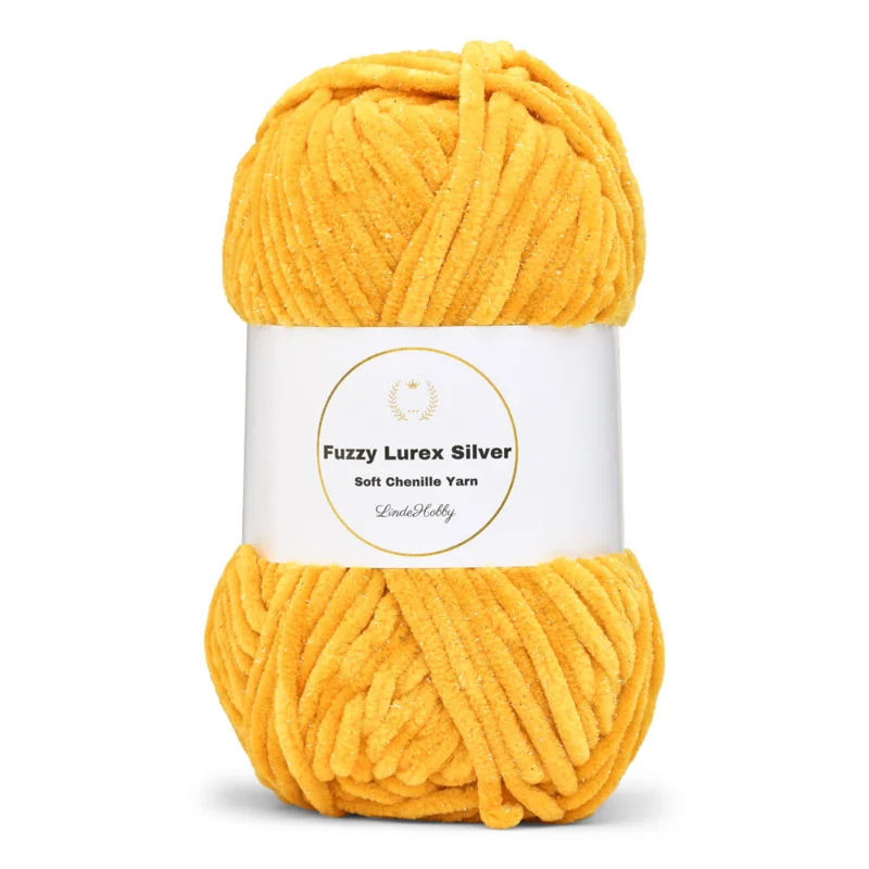 LindeHobby Fuzzy Chenille Silver Lurex 47 Jaune doré