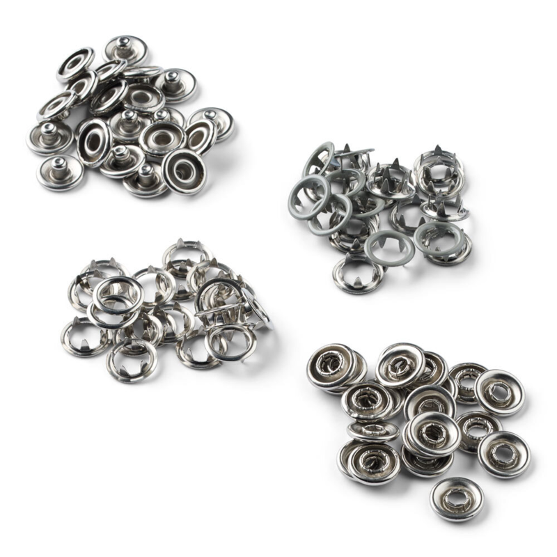 LindeHobby Boutons-pression, 20 pcs, 9.5 mm Fumée